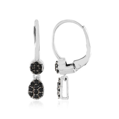 Boucles d'oreilles en argent et Spinelle noir