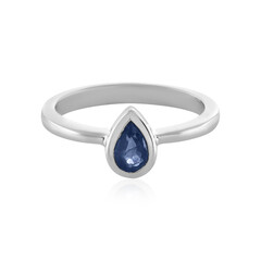 Bague en argent et Saphir bleu