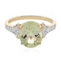 Bague en or et Kunzite vert menthe