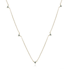 Collier en or et Diamant bleu ciel I2 (de Melo)