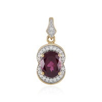Pendentif en or et Grenat magenta
