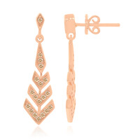 Boucles d'oreilles en or et Diamant rose de France SI1 d'Argyle 