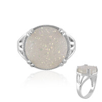 Bague en argent et Agate scintillante arc-en-ciel