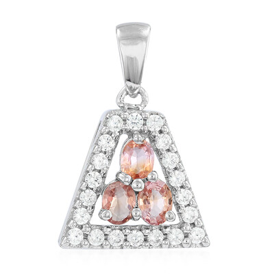 Pendentif en argent et Saphir Padparadscha