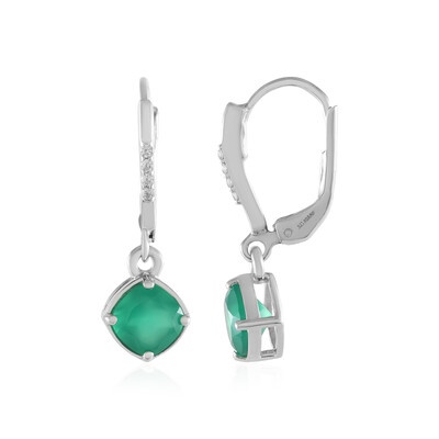 Boucles d'oreilles en argent et Onyx vert