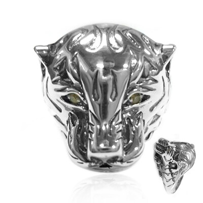 Bague en argent et Diamant jaune I2
