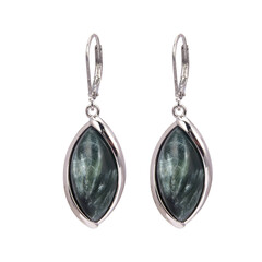 Boucles d'oreilles en argent et Séraphinite