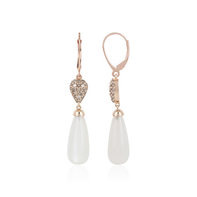 Boucles d'oreilles en or et Pierre de Lune blanche (KM by Juwelo)