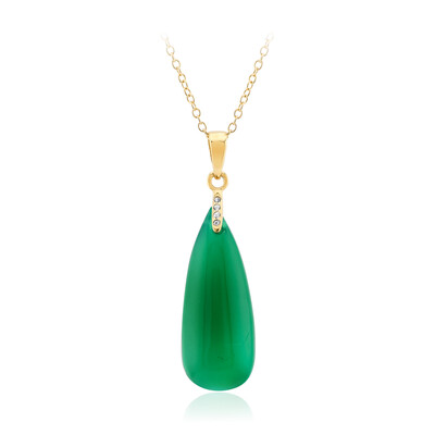 Collier en argent et Agate verte