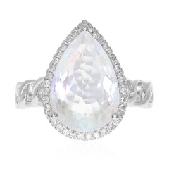 Bague en or et Pierre de Lune arc-en-ciel (CIRARI)