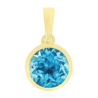 Pendentif en or et Topaze bleu Suisse