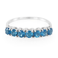 Bague en argent et Apatite bleu roi