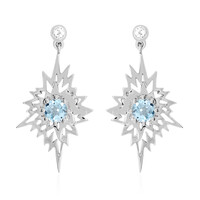 Boucles d'oreilles en argent et Topaze bleu ciel
