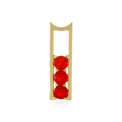 Pendentif en argent et Opale rouge d'Éthiopie