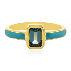 Bague en argent et Topaze bleu de Londres