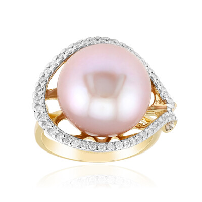Bague en or et Perle Ming rose royal (TPC)