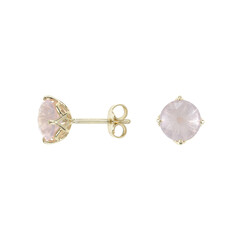 Boucles d'oreilles en or et Quartz rose