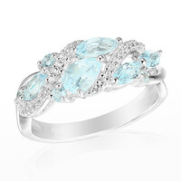 Bague en argent et Topaze bleu ciel