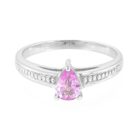 Bague en argent et Saphir rose de Ceylan