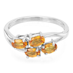 Bague en argent et Saphir orange