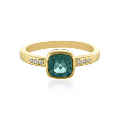 Bague en argent et Fluorite bleu pétrole
