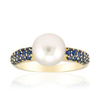 Bague en or et Perle blanche des mers du sud (Michelle Albala)