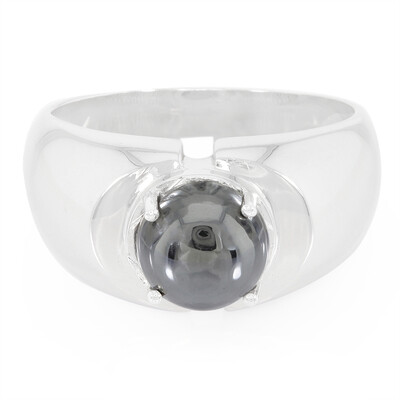 Bague pour homme en argent et Hématite noire
