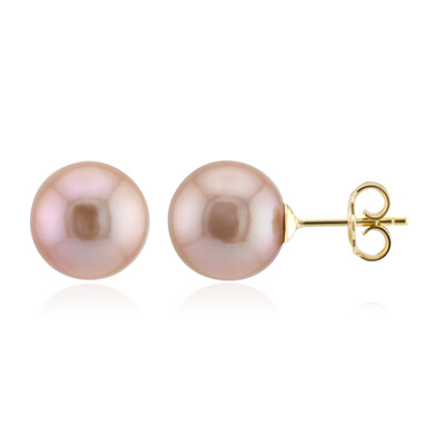 Boucles d'oreilles en argent et Perle Ming de couleur pourpre (TPC)