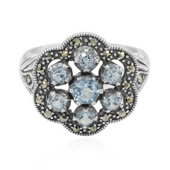 Bague en argent et Topaze bleu ciel