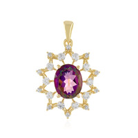 Pendentif en argent et Topaze mystique pourpre
