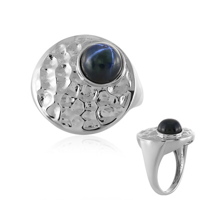 Bague en argent et Saphir étoilé bleu (MONOSONO COLLECTION)