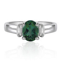 Bague en argent et Topaze vert papillon