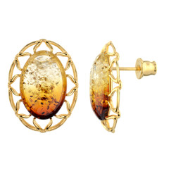Boucles d'oreilles en argent et Ambre de la Baltique Lever du soleil