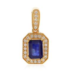 Pendentif en argent et Saphir bleu de Madagascar