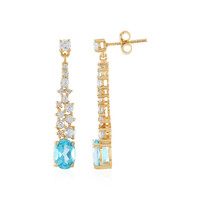 Boucles d'oreilles en argent et Topaze Paraiba