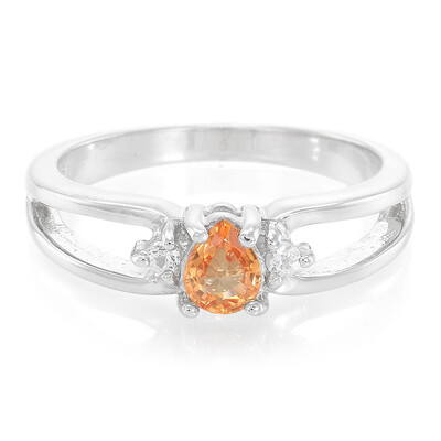Bague en argent et Saphir orange