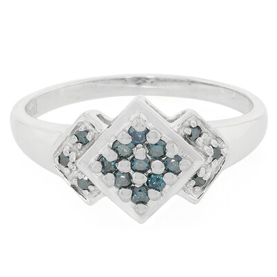 Bague en argent et Diamant fantaisie