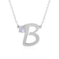 Collier en argent et Pierre de Lune arc-en-ciel