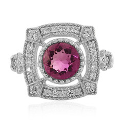 Bague en argent et Fluorite rose du Mexique
