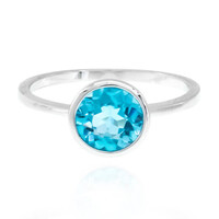 Bague en argent et Topaze bleu Suisse