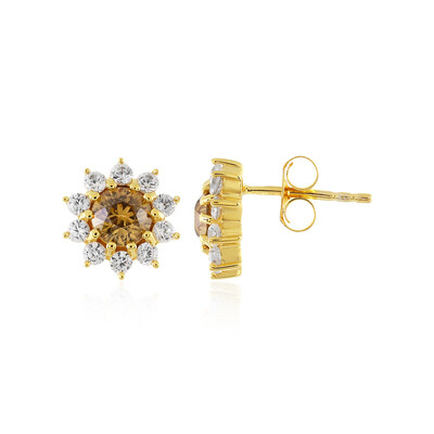 Boucles d'oreilles en argent et Zircon jaune