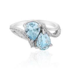 Bague en argent et Topaze bleu ciel