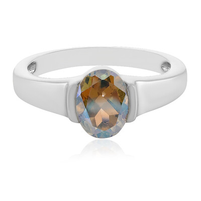 Bague en argent et Topaze arc-en-ciel