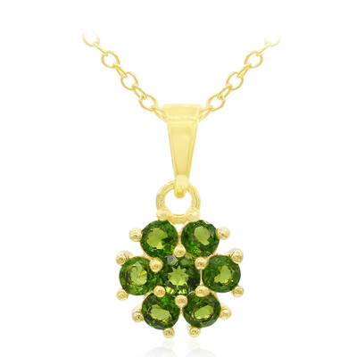 Collier en argent et Diopside de Russie