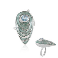 Bague en argent et Topaze bleu ciel (Adela Silber)
