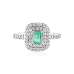 Bague en argent et Emeraude de Russie