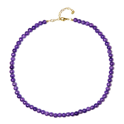 Collier en argent et Perle de lave pourpre
