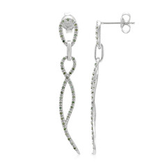Boucles d'oreilles en argent et Diamant fantaisie
