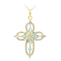 Collier en argent et Topaze bleu ciel