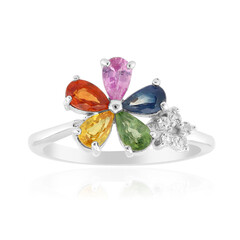 Bague en argent et Saphir vert
